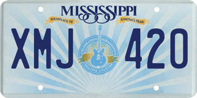 MS license plate XMJ420