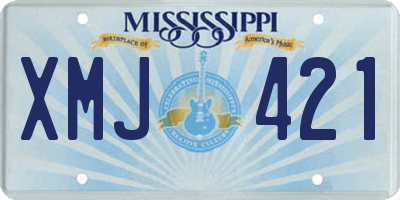 MS license plate XMJ421