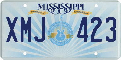 MS license plate XMJ423