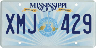 MS license plate XMJ429