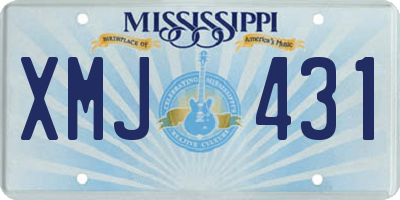 MS license plate XMJ431