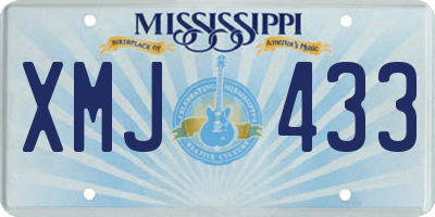 MS license plate XMJ433