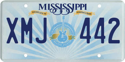 MS license plate XMJ442