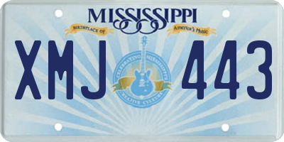 MS license plate XMJ443