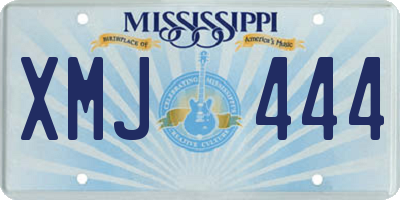 MS license plate XMJ444
