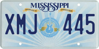 MS license plate XMJ445