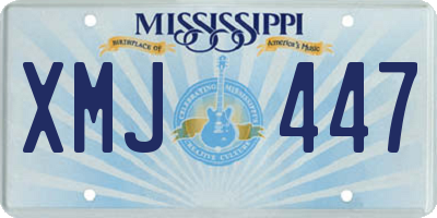 MS license plate XMJ447