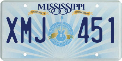 MS license plate XMJ451