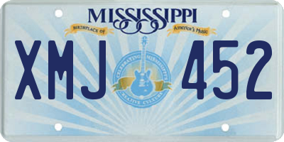 MS license plate XMJ452