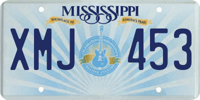 MS license plate XMJ453