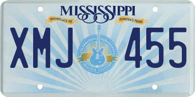 MS license plate XMJ455