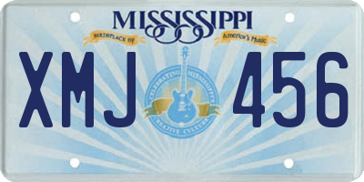 MS license plate XMJ456