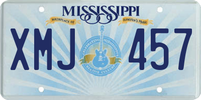 MS license plate XMJ457