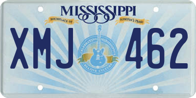 MS license plate XMJ462