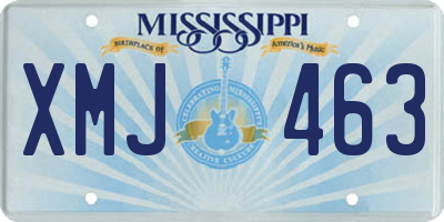 MS license plate XMJ463