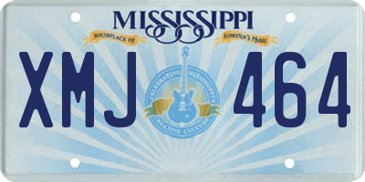 MS license plate XMJ464