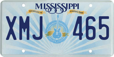 MS license plate XMJ465