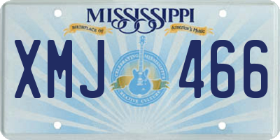 MS license plate XMJ466