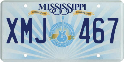 MS license plate XMJ467