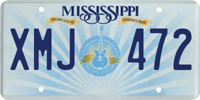 MS license plate XMJ472