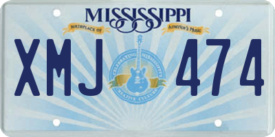 MS license plate XMJ474