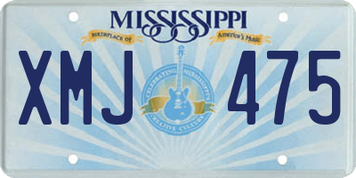 MS license plate XMJ475