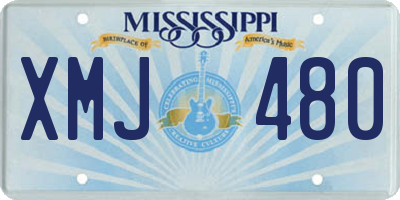 MS license plate XMJ480