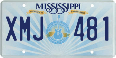 MS license plate XMJ481