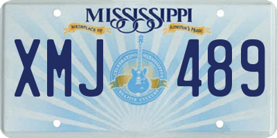 MS license plate XMJ489
