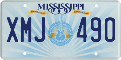MS license plate XMJ490