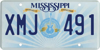 MS license plate XMJ491