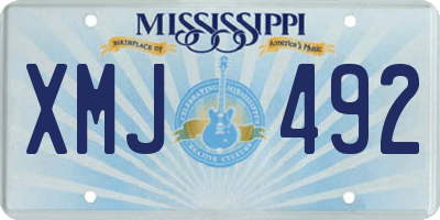 MS license plate XMJ492