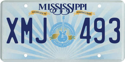 MS license plate XMJ493