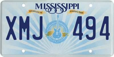 MS license plate XMJ494