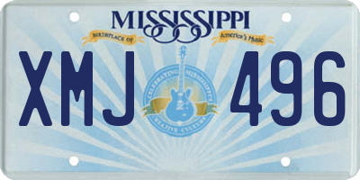 MS license plate XMJ496