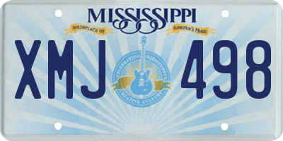 MS license plate XMJ498