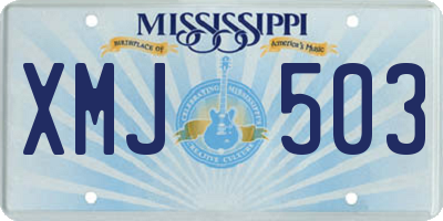 MS license plate XMJ503