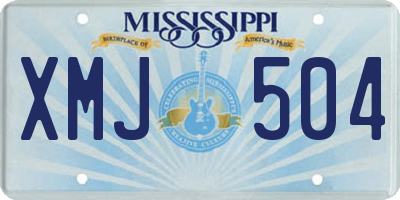 MS license plate XMJ504