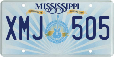 MS license plate XMJ505