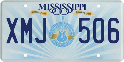MS license plate XMJ506