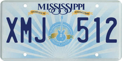 MS license plate XMJ512