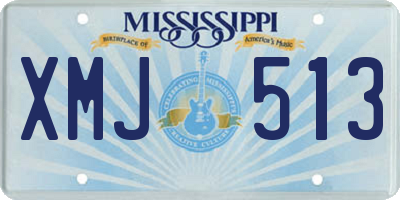 MS license plate XMJ513