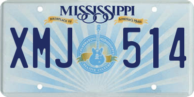 MS license plate XMJ514