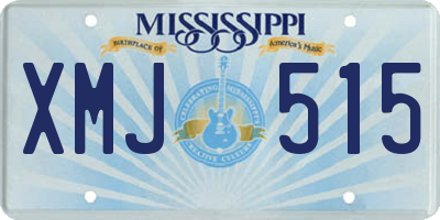MS license plate XMJ515