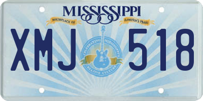 MS license plate XMJ518