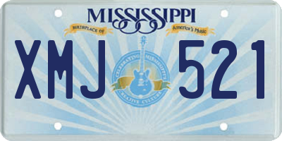 MS license plate XMJ521