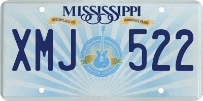 MS license plate XMJ522