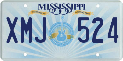 MS license plate XMJ524