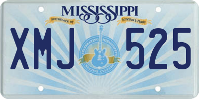 MS license plate XMJ525
