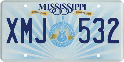 MS license plate XMJ532